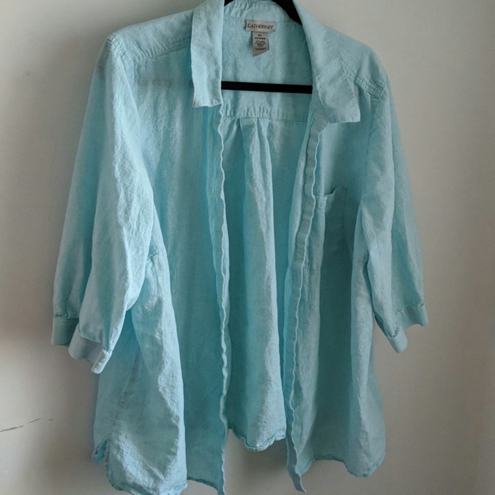 Catherine's 3/4 sleeve button down top, Sz 22/24